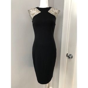 Bailiey44 Black Ponti with Crystal Holiday Dress